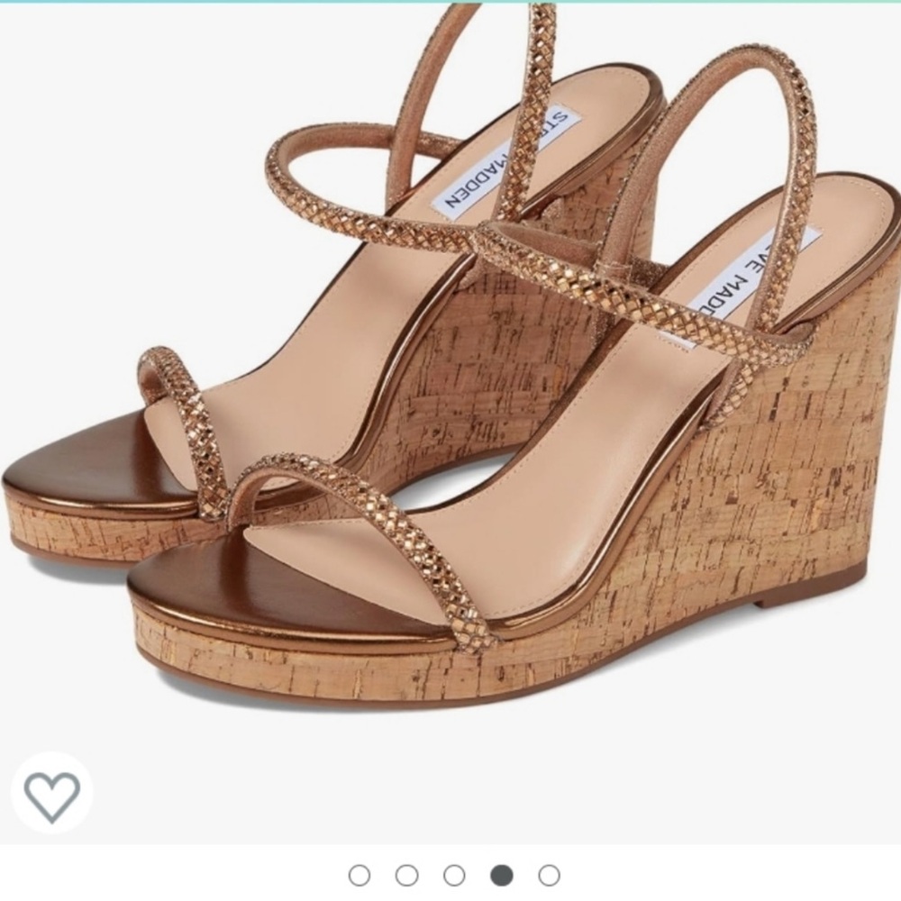 NEW Steve Madden “Udell” Gold Morgan Platform Wedge Sandals NWT
